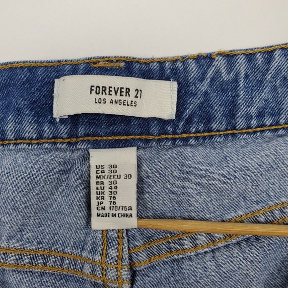Forever 21 Womens shorts sz 30 high rise short short cotton light wash cuff - Picture 4 of 7